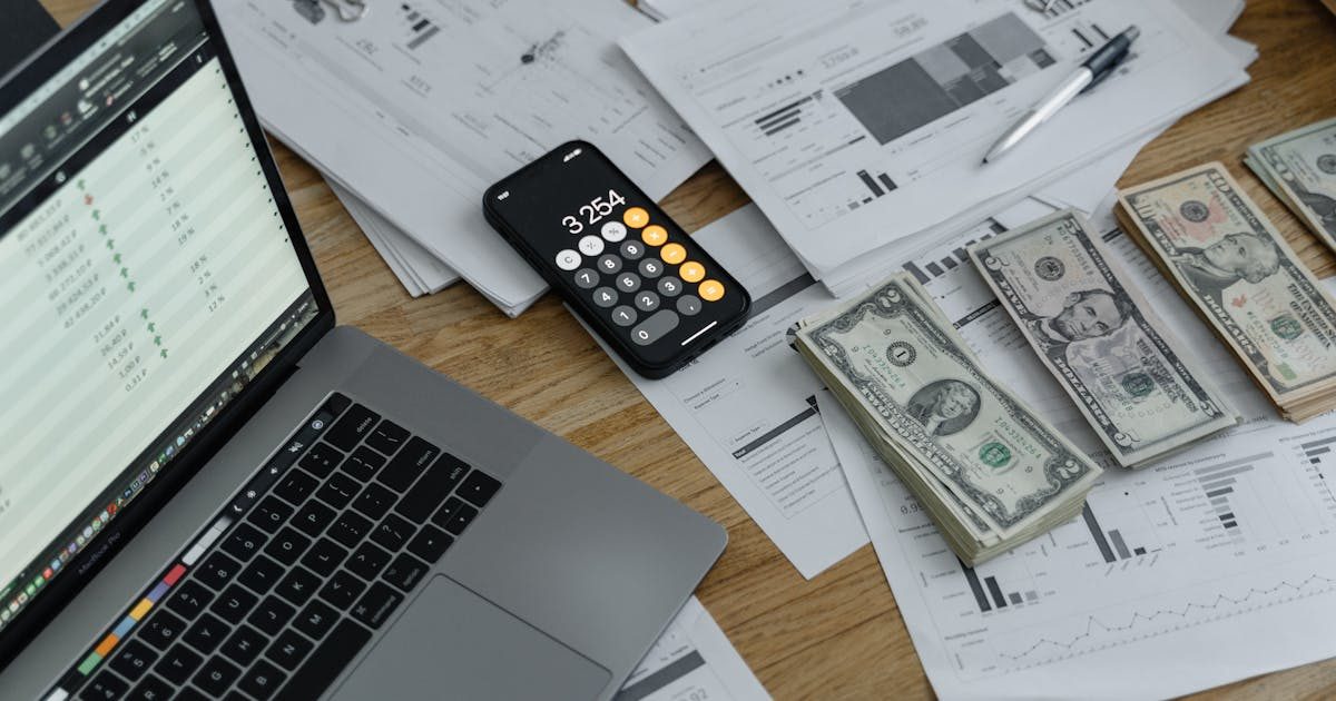 Business dashboard with charts showing growth metrics and financial analytics